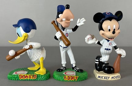 Mickey Mouse, Donald Duck, and Goofy Chicago Cubs Bobbleheads