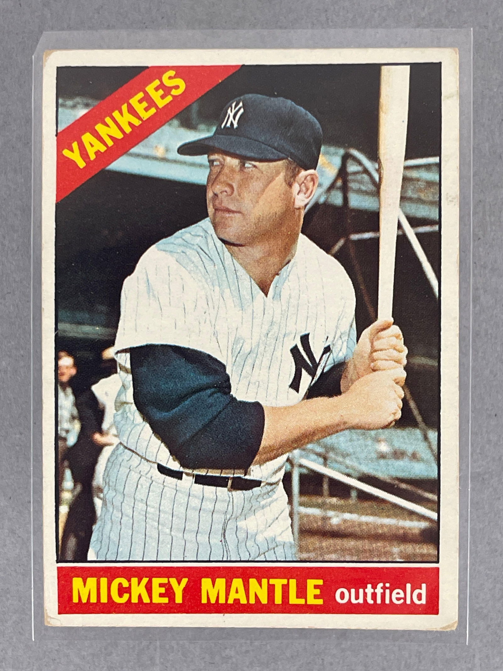 1966 Topps Mickey Mantle #50: 1966 Topps Mickey Mantle #50, VG with nice centering