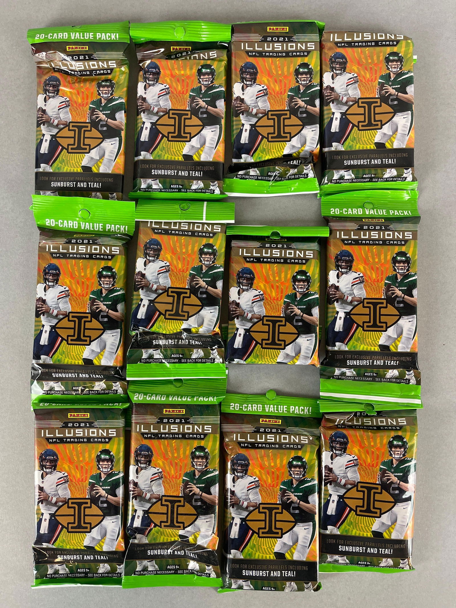 12 - 2021 Illusions Football 20 - Card Value Packs (1 of 2)