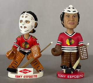 2 - Limited Edition Tony Esposito Chicago Blackhawks Bobbleheads