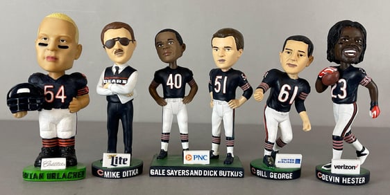 4 - 2019 Chicago Bears 100th Anniversary Bobbleheads + Urlacher Bobblehead