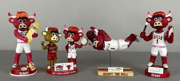 4 - Chicago Bulls Benny The Bull Bobbleheads and More