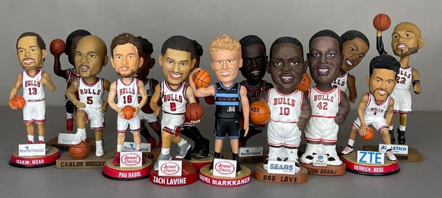 14 - Chicago Bulls Bobbleheads with Derrick Rose, Jimmy Butler, Dwayne Wade, and More