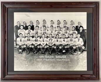 Framed Original 1934 Chicago Bears Western Championship Team Photo By George Burke from The Duke