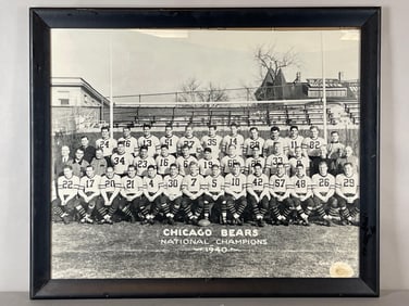 Framed Original 1940 Chicago Bears National Champions Team Photo by George Burke from The Duke Hott