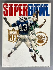1969 Super Bowl III Original Program Jets Joe Namath vs Colts