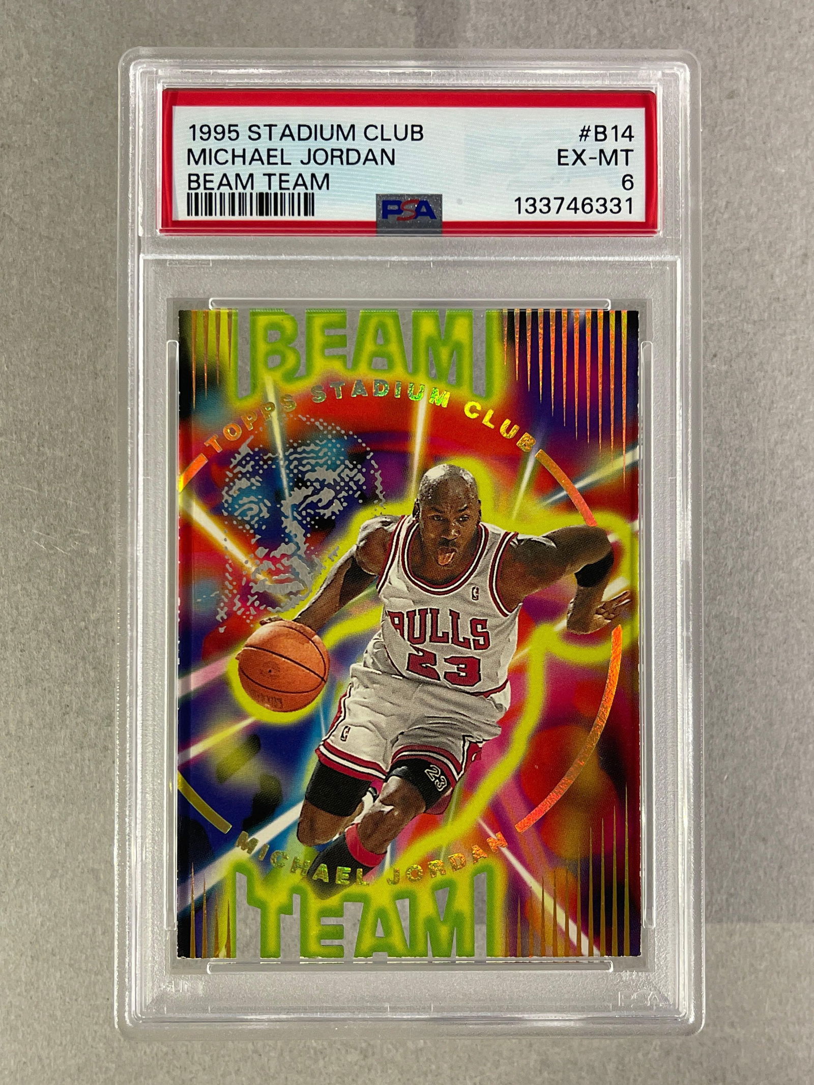 1995 Stadium Club Beam Team Michael Jordan #B14 PSA 6: 1995 Stadium Club Michael Jordan Beam Team #B14 PSA 6, Newly Graded