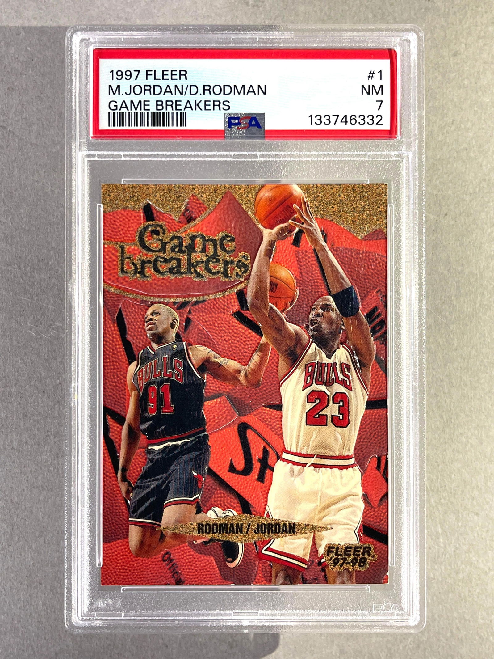 1997 Fleer Game Breakers Jordan/ Rodman #1 PSA 7 (1 of 2)