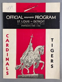 Very Rare 1934 World Series Program St. Louis Cardinals vs Detroit Tigers