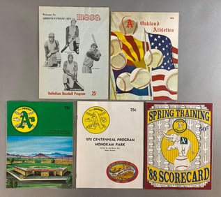1970 Oakland Athletics Spring Training Program with Reggie Jackson Cover + 4 Other Programs