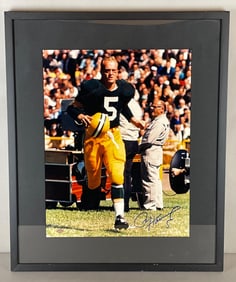 Framed and Matted, Green Bay Packers, Paul Hornung Signed 23 x 27 Photo