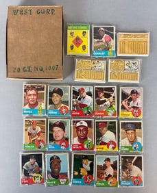 1963 Topps Baseball West Corps Cello Fun Packs Vending Box of 20 with Stars Showing