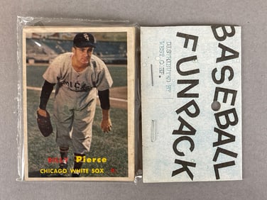 1957 Topps Baseball West Corps Cello Fun Pack with Whitey Ford on Back