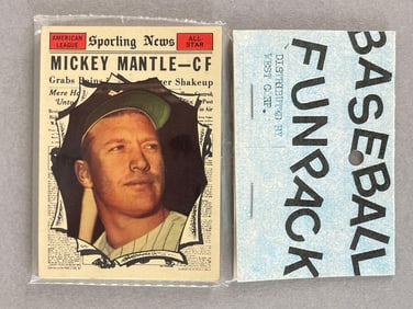 1961 Topps Baseball West Corps Cello Fun Pack with Mickey Mantle A/S on Top