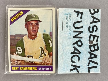 1966 Topps Baseball West Corps Cello Fun Pack with Bert Campaneris on Top