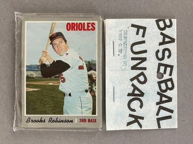 1970 Topps Baseball West Corps Cello Fun Pack with Brook Robinson on Top
