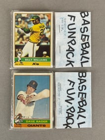 1976 Topps Baseball West Corps Cello Fun Packs with Billy Williams on Top