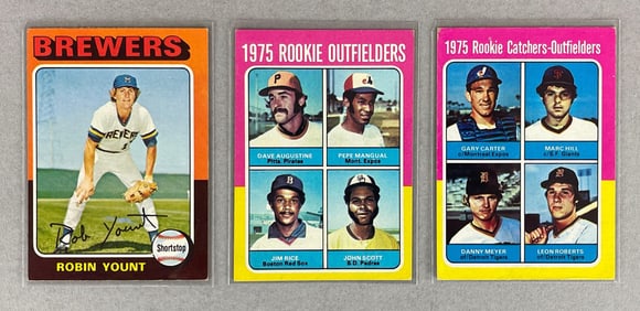1975 Topps Robin Yount, Gary Carter, and Jim Rice Rookie