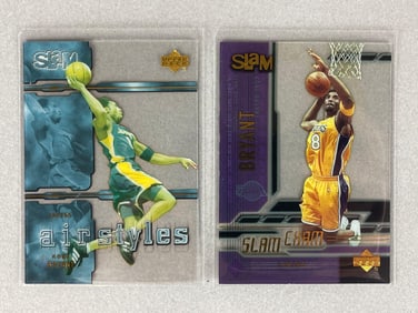 2000 Upper Deck Slam Airstyles and Slam Exam Kobe Bryant Inserts
