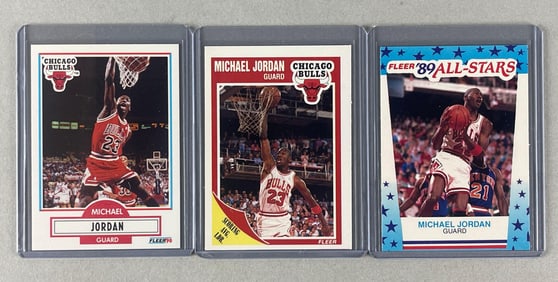 3 - 1989 and 90 Fleer Michael Jordan  Cards