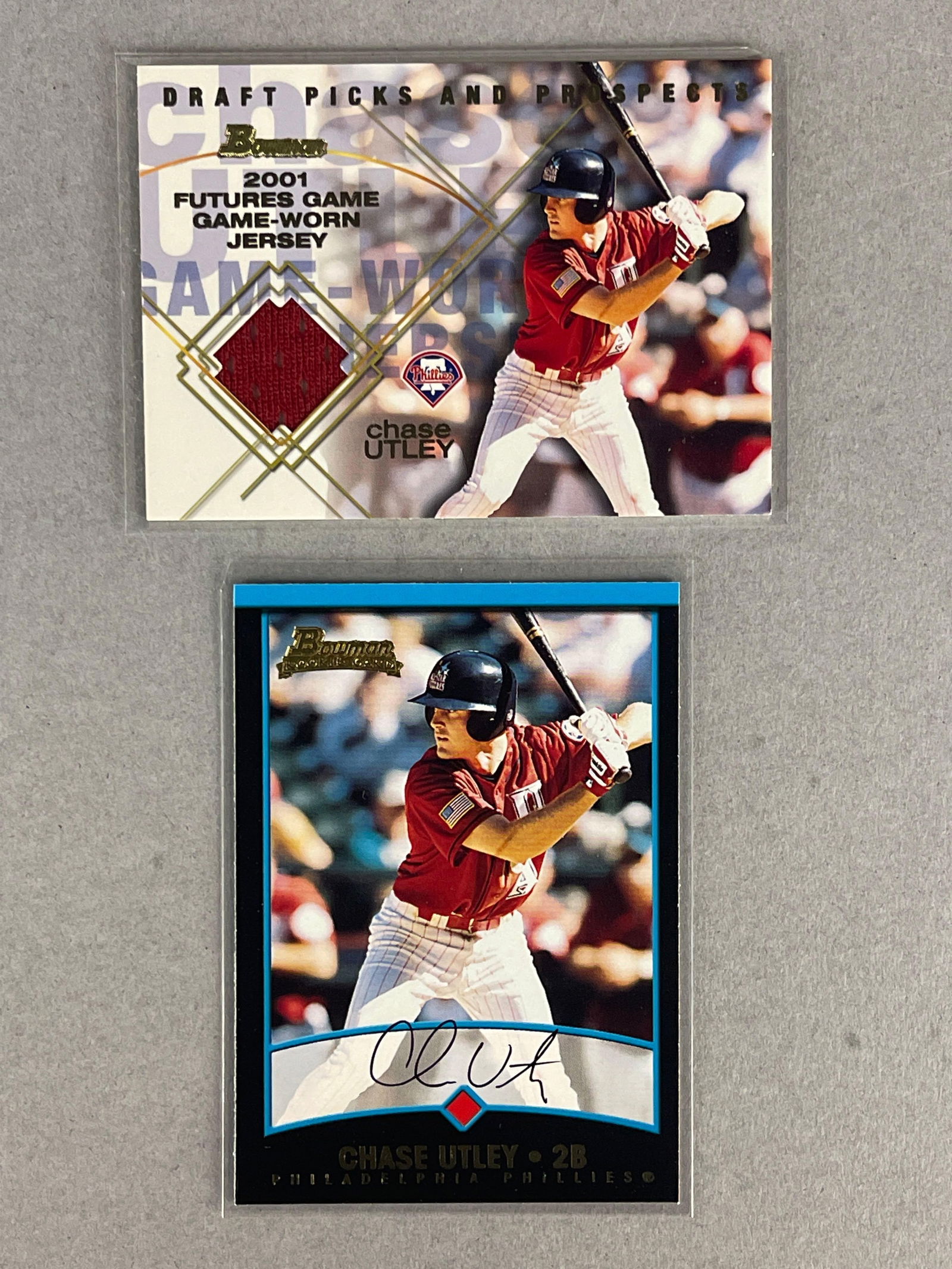2001 Bowman Drafted Chase Utley Jersey and Base Card Rookies (1 of 2)