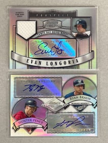 2007 Bowman Sterling Auto Jersey Evan Longoria and Dual Auto Ryan Braun and Hunter Pence Cards /199