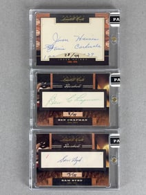 2011 Donruss Limited Cuts Jessie Haines, Ben Chapman, and Sam Byrd Autos