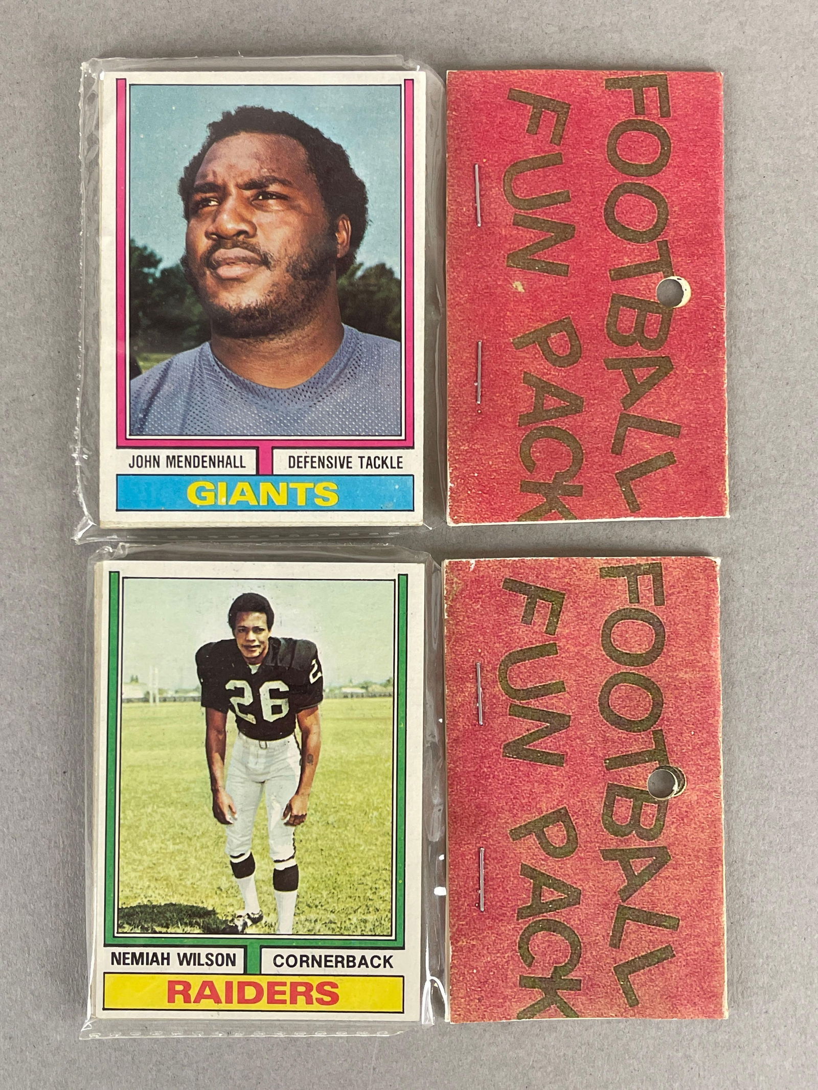 2 - 1974 Topps Football West Corps Cello Fun Packs with Ken Stabler on Back (1 of 2)