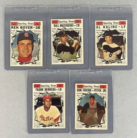 5 - 1961 Topps All-Star Cards Including, Kaline, and Mazeroski