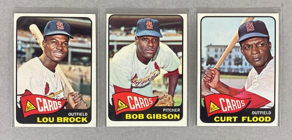 1965 Topp Bob Gibson, Lou Brock, and Curt Flood
