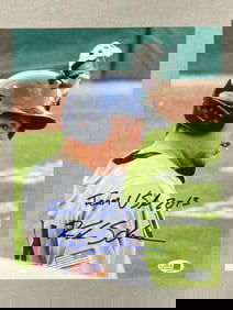 Kyle Schwarber Signed 8x10 Photo with Inscription and JSA COA