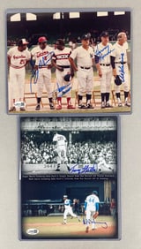 1983 - 84 Old Timers Game Multi-Signed Photo and Tracey Stallard/ Al Downing  Break Ruths Record