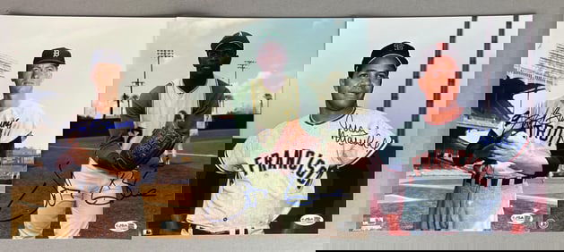 3 - Marichal, Bunning, Blue Signed 8x10 Photos with JSA COA