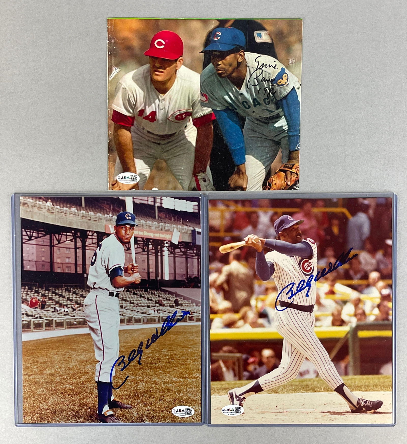 Ernie Banks and 2 - Billy Williams Signed Photos with JSA COA (1 of 3)
