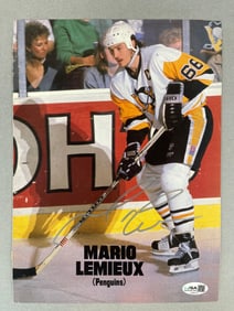 Mario Lemieux Signed Magazine Photo with JSA COA