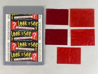 1952 Topps Look N See 1 Cent Wax Wrapper + 5 Red Cellos