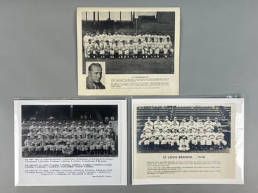 1937, 46, and 48 St. Louis Browns Team Photos