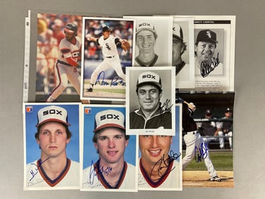 10 - Chicago White Sox Signed Photos and Ads with Fisk, Baines, and More