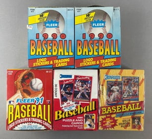 5 - 1990- 91 Fleer and Donruss Baseball Unopened Wax Boxes