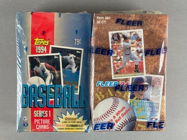 1994 Topps and Fleer Baseball Factory Sealed Wax Boxes