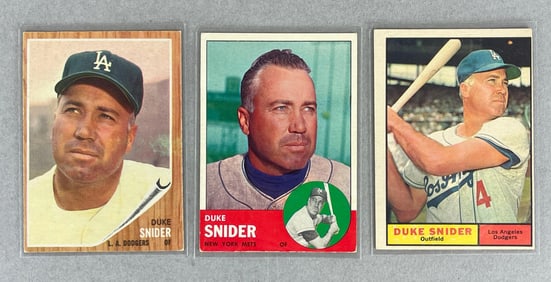 1961 , 62 , and 63 Topps Duke Snider