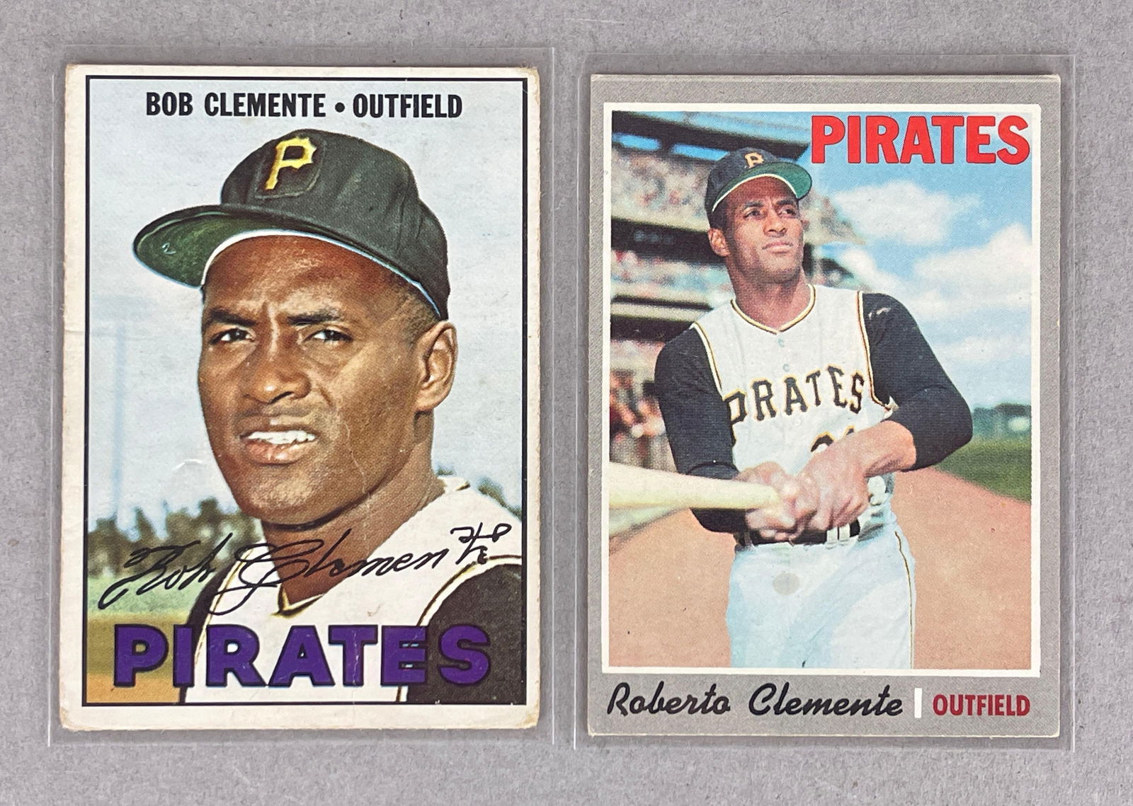 1967 and 70 Topps Roberto Clemente Cards (1 of 2)