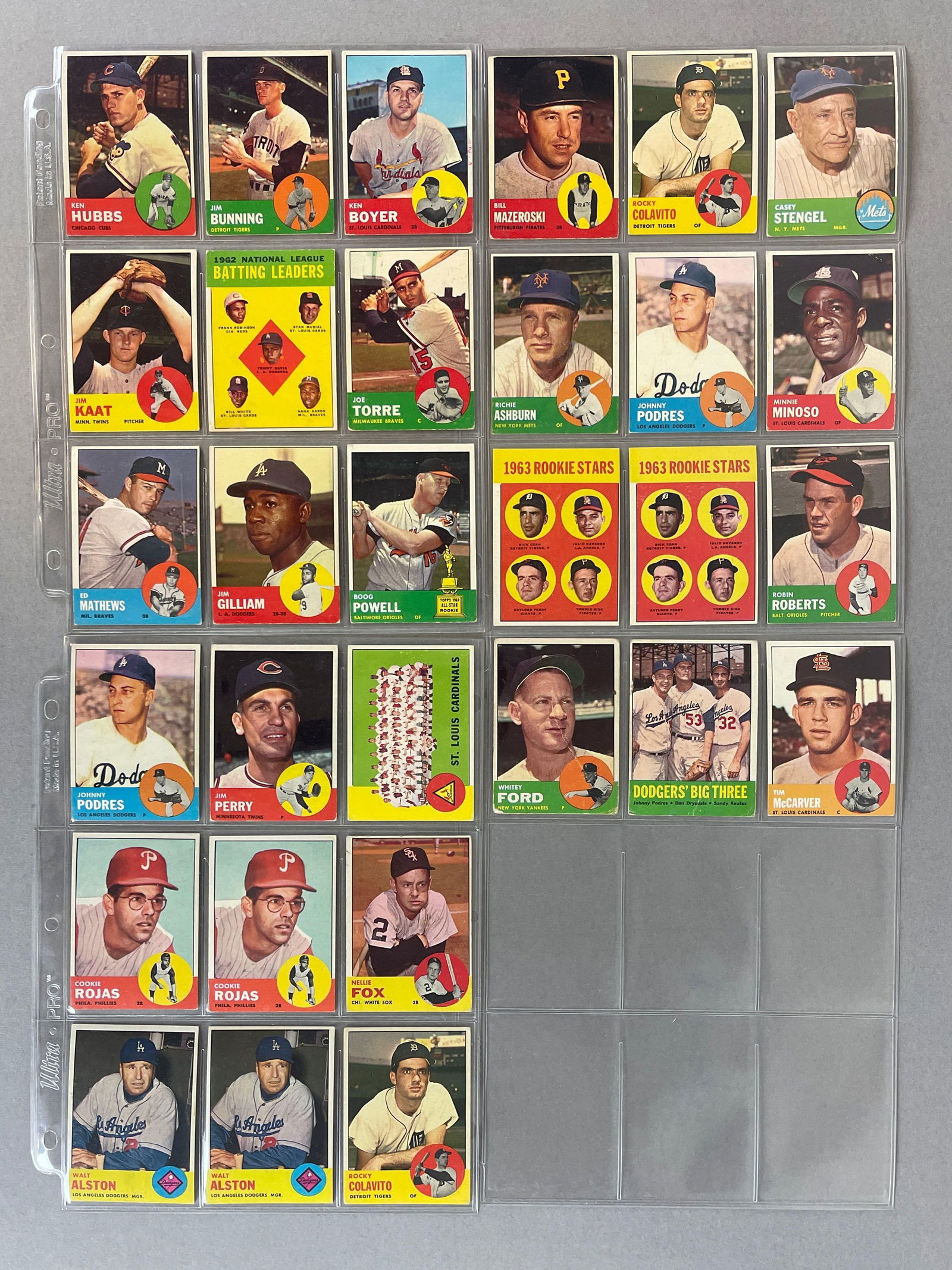30 - 1963 Topps Baseball Cards with HOFs, Stars, and Rookies (1 of 7)