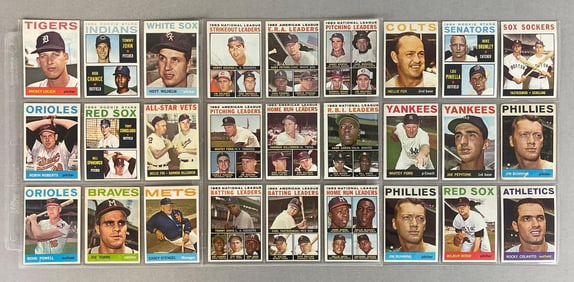 27 - 1964 Topps Baseball Cards with HOFs, Stars, and Rookies