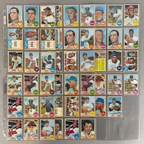 50 - 1968 Topps Baseball Cards with HOFs, Stars, and Rookies