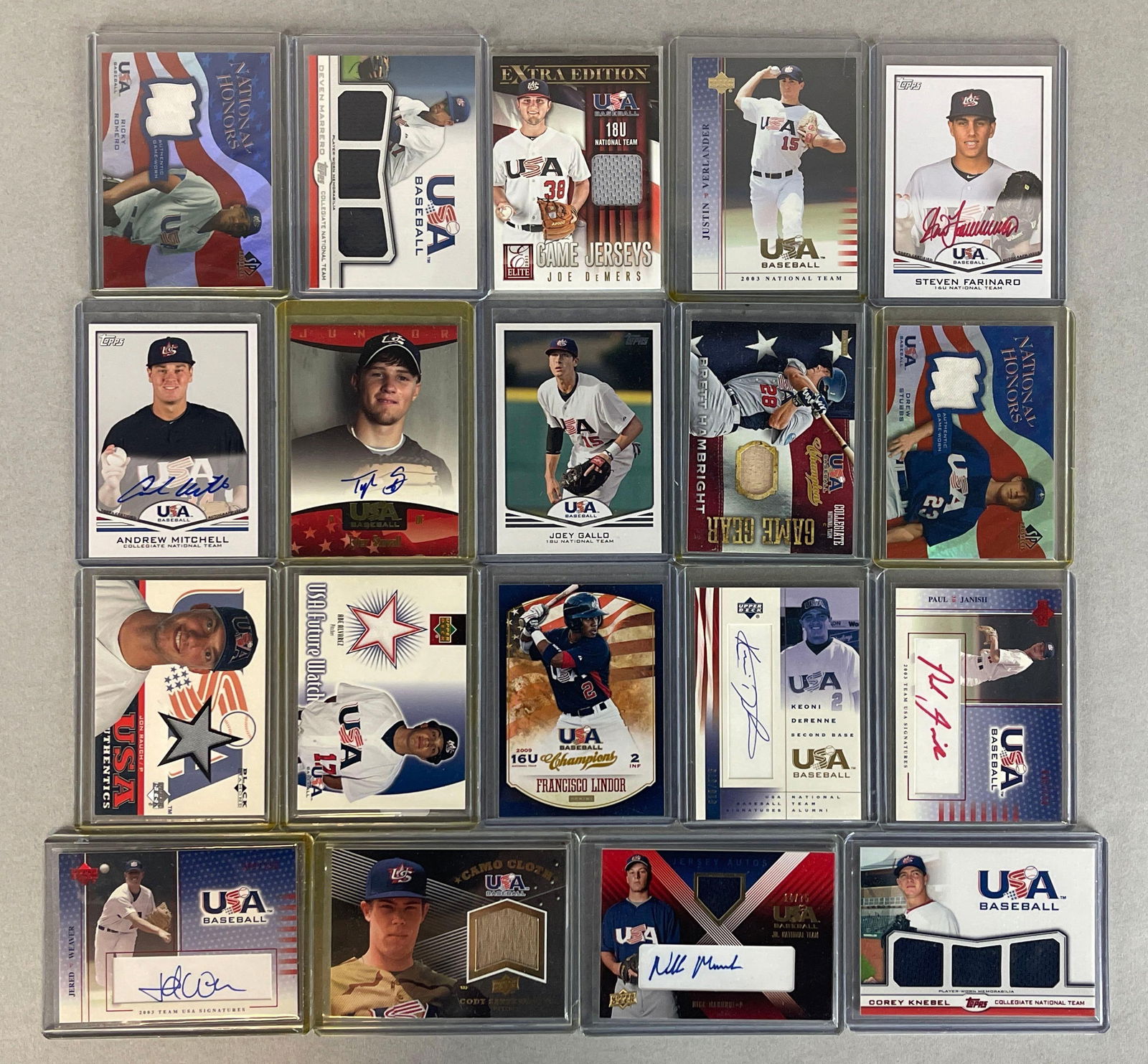 19 - 2000 - 13 USA Olympic Baseball Cards with Autos, Jerseys, and Serial Numbered (1 of 6)