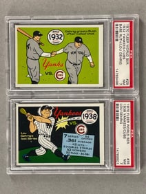 1970 Fleer World Series Babe Ruth and Lou Gehrig #29 and #35 Both PSA 7