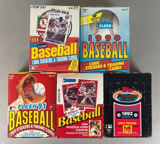 5 -1988 - 92 Baseball Unopened Boxes