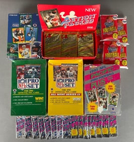 4 - 1990 Football Unopened Boxes + 49 Football Unopened Packs