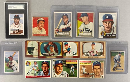 14 - 1933- 56 Goudey, Topps, and Bowman Baseball Cards with Graded